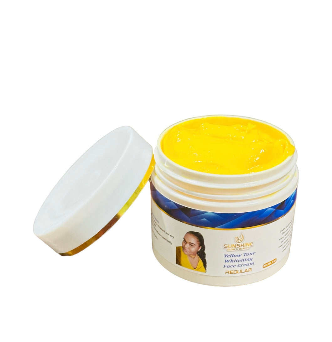 Yellow tone whitening face cream